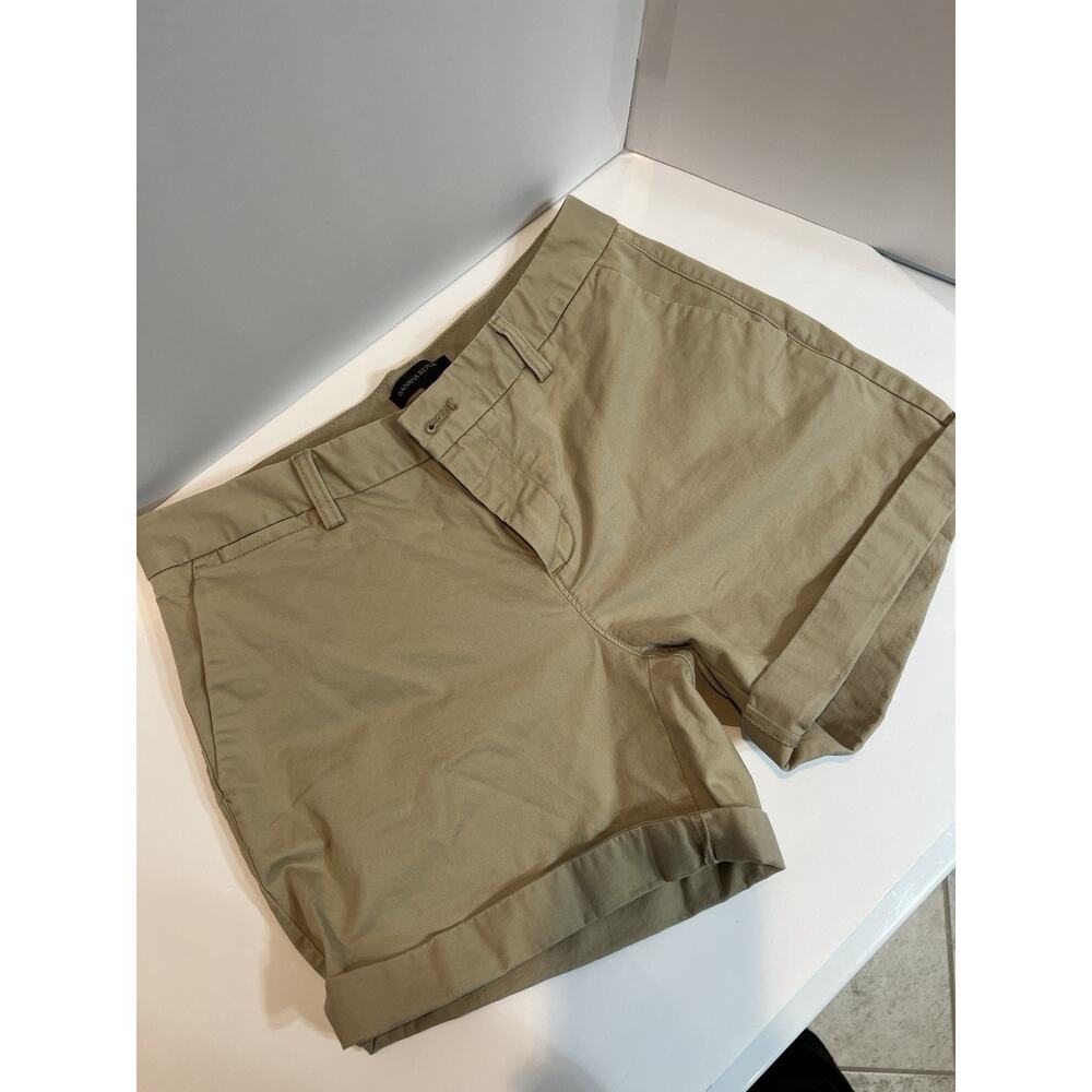 Banana Republic Womens Khaki Chino‎ Shorts Size 8 Tan Cuffed Cotton Twill Casual
